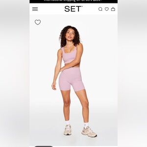 Set Active Pink Biker Shorts